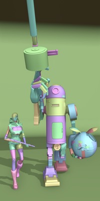 Action Figures Workstation Render